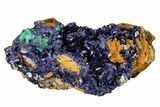 Sparkling Azurite Crystals with Malachite - Laos #162589-1